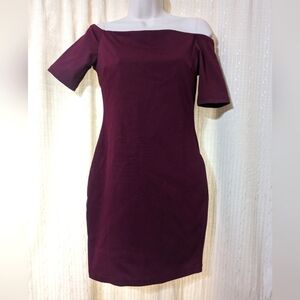Cefian Fashion Midi Dress burgundy women size medium